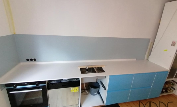 Köln IKEA Küche mit Silestone Arbeitsplatten und Wischleisten Blanco Zeus Extreme
