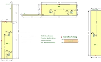 Zeichnung der Dekton Rückwände für Aachen