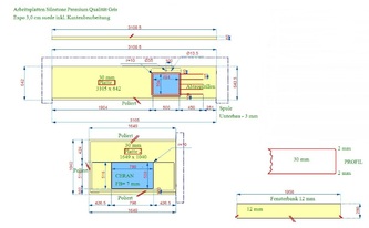 CAD Zeichnung der Silestone Gris Expo Arbeitsplatten