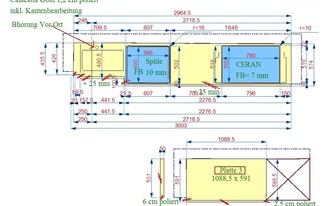 CAD Zeichnung: Silestone Arbeitsplatten