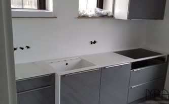 Montage in Ahaus der Silestone Arbeitsplatten Eternal Calacatta Gold