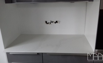 Silestone Arbeitsplatten Eternal Calacatta Gold in Ahaus montiert