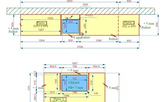 CAD Zeichnung der Silestone Arbeitsplatten Kensho