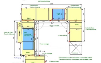 CAD Zeichnung der G-förmigen Küche in Alfter