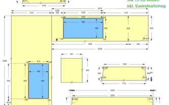 CAD Zeichnung der Granit Arbeitsplatten und Fensterbänke