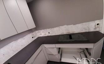 Küche in Bad Bramstedt mit Dekton Arbeitsplatten Sirius