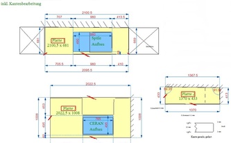CAD Zeichnug der Granit Arbeitsplatten