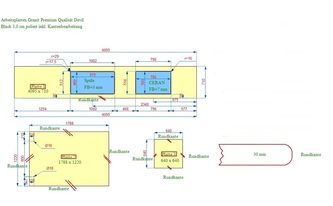 CAD Zeichnug für Granit Arbeitsplatten