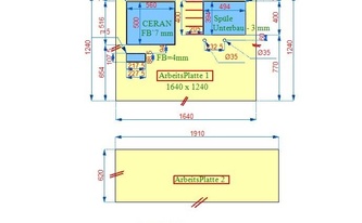 CAD Zeichnung der Granit Devil Black Arbeitsplatten