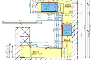 CAD Zeichnung der Keramik Arbeitsplatten SapienStone Uni Ice