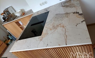 Montage der Dekton Arbeitsplatten Khalo in Bad Homburg v.d. Höhe