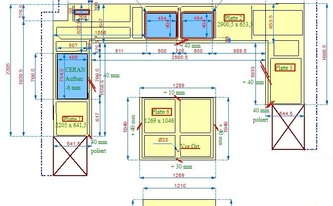 CAD Zeichnung der IKEA Küche in Bedburg
