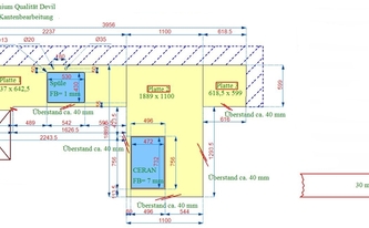 AutoCad Zeichnung der Granit Arbeitsplatten Devil Black