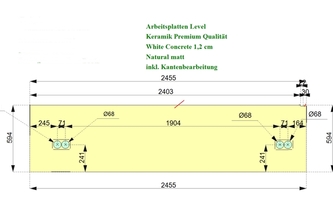 CAD Zeichnung der Level Rückwand