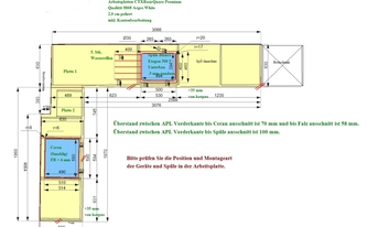 CAD Zeichnung der L-förmigen Küche in Berlin