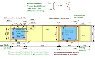 CAD Zeichnung der Küchenzeile in Berlin