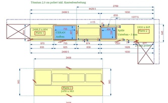 CAD Zeichnung der Granit Arbeitsplatten