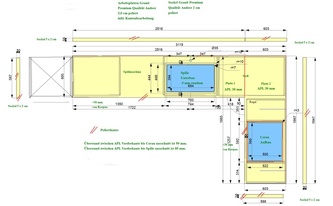 CAD Zeichnung der L-Küche in Berlin