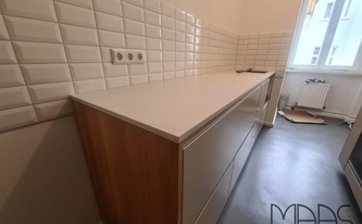 IKEA Küche mit Caesarstone Arbeitsplatte 4001 Fresh Concrete