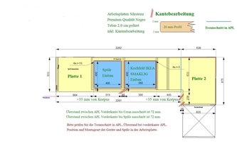 Zeichnung der IKEA Küchenzeile in Berlin