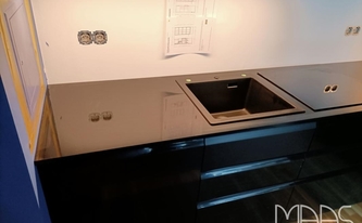 Silestone Arbeitsplatten Negro Tebas in Berlin montiert