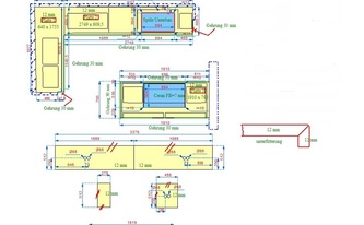 CAD Zeichnung für Keramik Laminam Arbeitsplatten und Rückwände