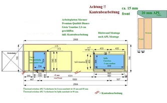 CAD Zeichnung der Küchenzeile in Berlin