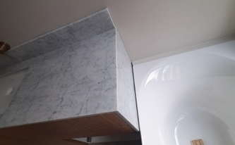 Marmor Waschtischplatte und Seitenwange Bianco Carrara