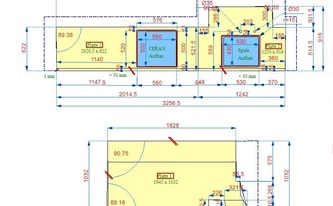 CAD Zeichnung der Schiefer Arbeitsplatten Burgundy Schiefer