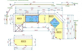 CAD Zeichnung der Silestone Phoenix Arbeitsplatten