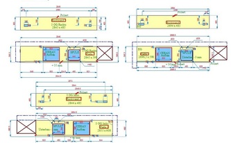 CAD Zeichnung der Granit Arbeitsplatten Nero Assoluto India und Glasrückwände