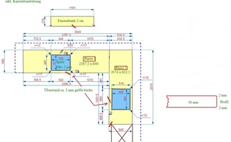 AutoCad Zeichnung der Silestone Platten