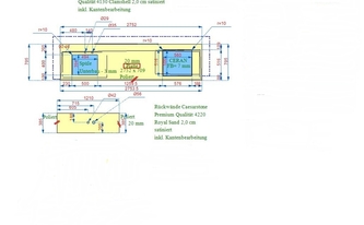 CAD Zeichnung Caesarstone Arbeitsplatte und Rückwand