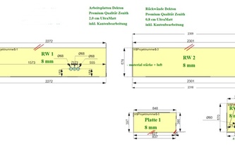 CAD Zeichnung der Dekton Rückwände in Bingen am Rhein