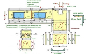 CAD Zeichnung der Küche in Bischofsheim (Mainspitze)