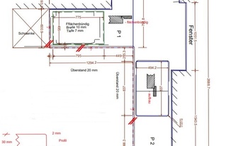 CAD Zeichnung der Areitsplatten für die Küche in Bochum