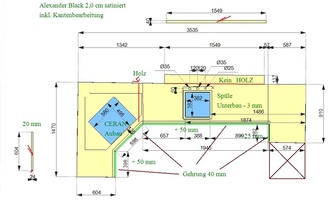 CAD Zeichnung der Küche in Böblingen