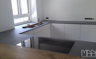 Caesarstone Arbeitsplatten 4033 Rugged Concrete in Bonn montiert