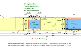 CAD Zeichnung der Küchenzeile in Bonn