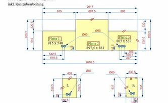 CAD Zeichnung Glasrückwände