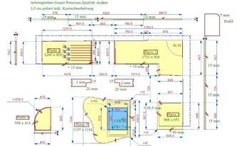 CAD Zeichnung der Andeer Granit Arbeitsplatten