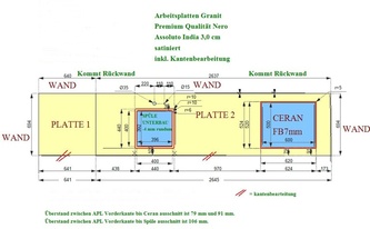 CAD Zeichnung der Küchenzeile in Bonn