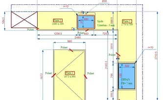 CAD Zeichnung der Granit Arbeitsplatten Porto Branco Scuro in Bonn