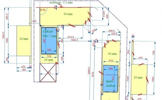 CAD Zeichnung der Granit Arbeitsplatten, Wischleisten und Rückwände