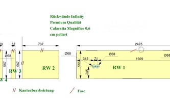 CAD Zeichnung der Infinity Rückwände