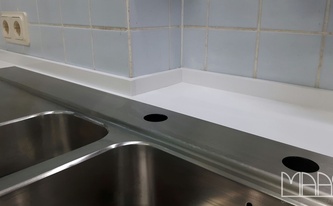 Wischleisten aus Silestone Blanco Zeus Extreme