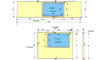 CAD Zeichnung der Küche in Bonn