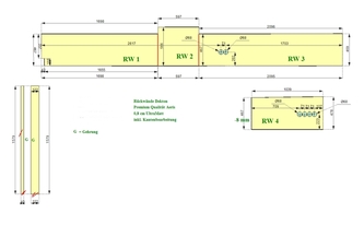 CAD Zeichnung der Dekton Rückwände