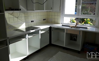 L-Küche mi Silestone Arbeitsplatten