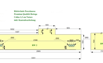 CAD Zeichnung der Küchenrückwände